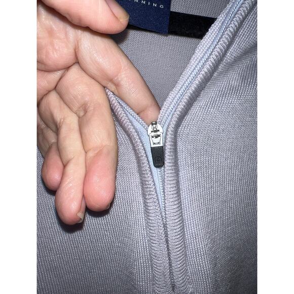 Dunning Merino Wool Long Sleeve 1/4 Zip Pullover Sweater Light Purple Men's L - Picture 4 of 8